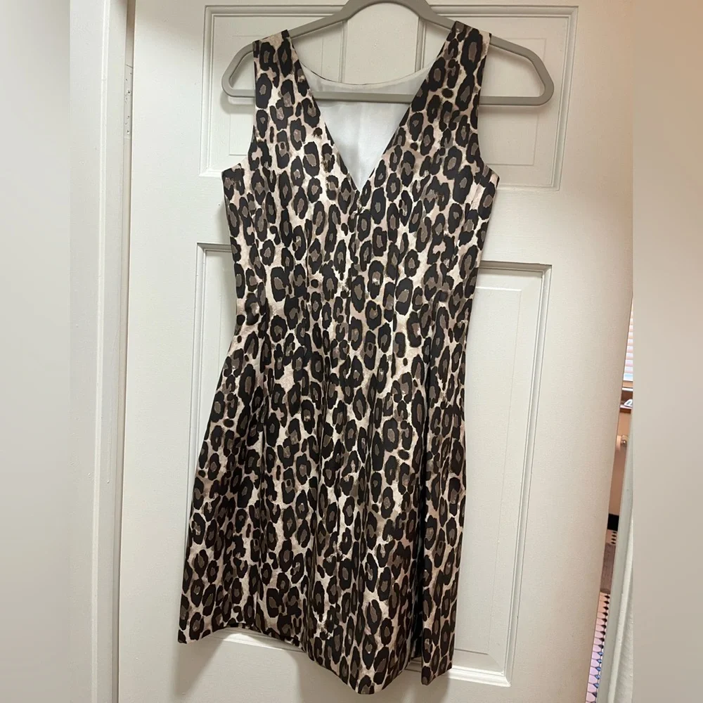 kate spade Leopard Print Mini Dress in Brown & Cream NWT